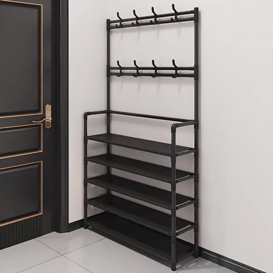 Entryway Clothes Hanger and Shoe Rack – Multi-Purpose Storage for Shoes, Jackets, Hats, Bags, and Umbrellas