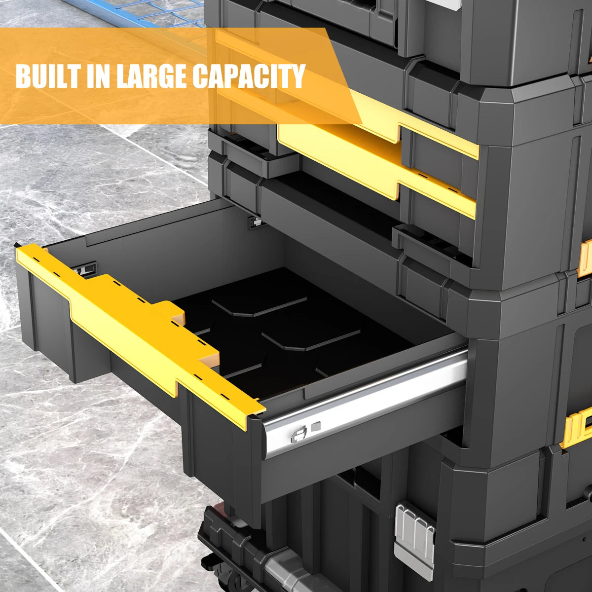AIRAJ Stackable Modular Toolbox Set – Portable Wheeled Combo Toolbox for Space-Saving Storage & Easy Mobility