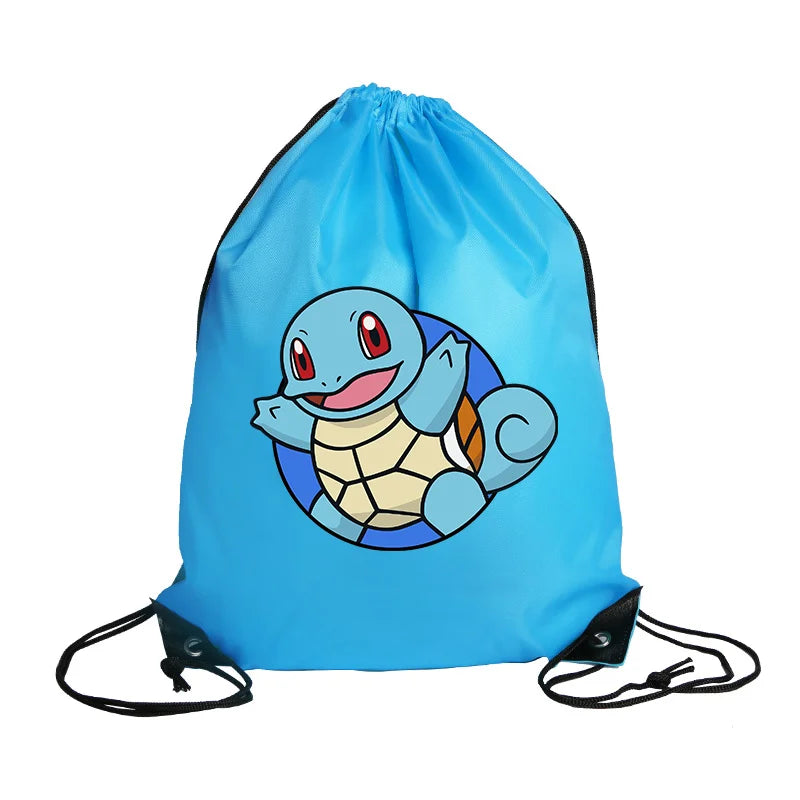 Pokémon Drawstring Tote Bag — Pikachu Character Print, Large Capacity Waterproof Backpack for Kids’ Shopping & Gift