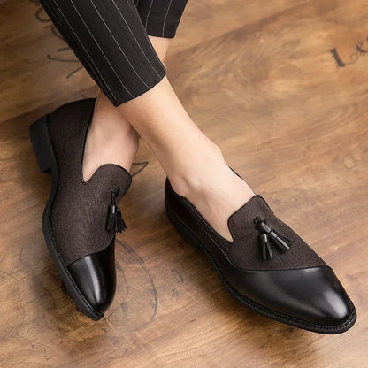 Men’s Business Dress Loafers – Elegant Slip-On Formal Casual Shoes, Tassel Leather Wedding & Party Evening Footwear Fashion