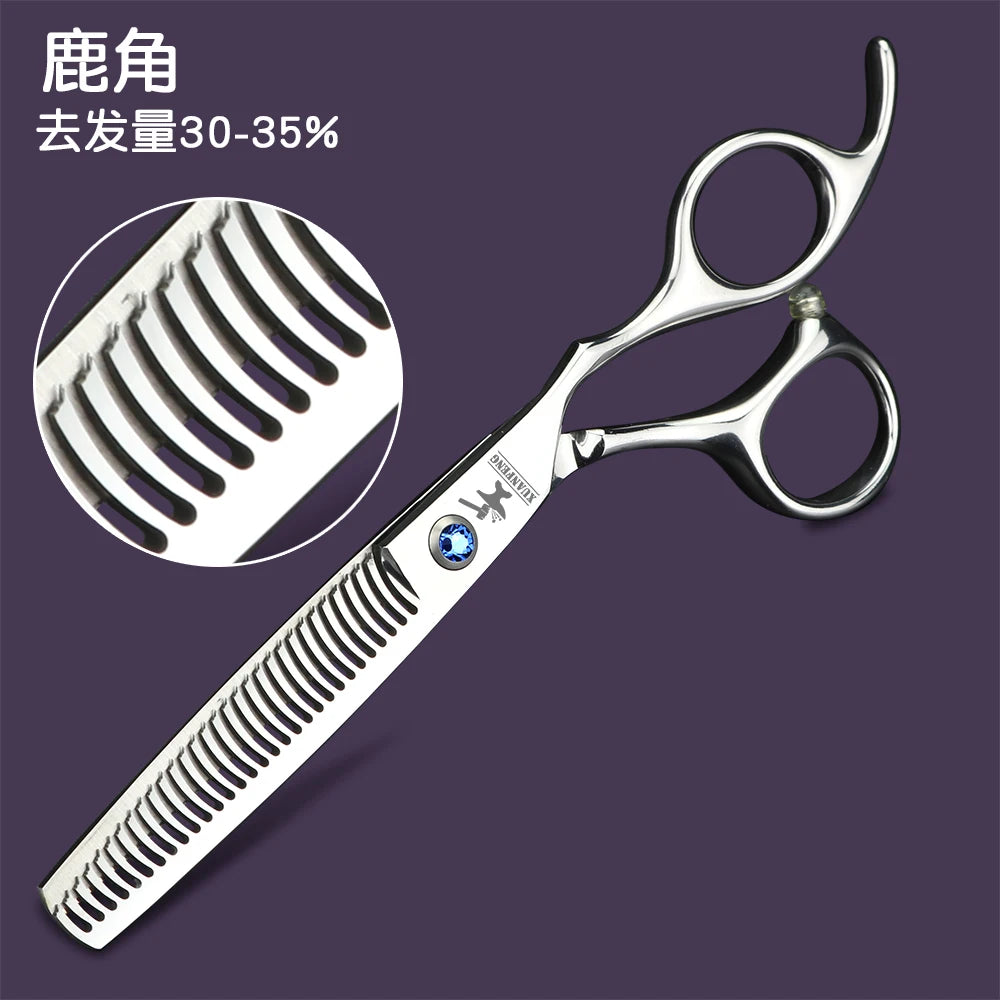 XUANFENG 6-Inch Barber Scissors Set – Japanese 440C Steel Hair Cutting & Thinning Shears