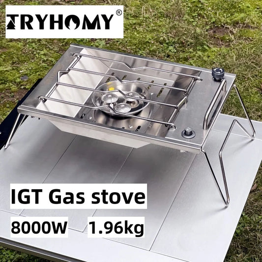 IGT Camping Gas Stove – 8000W High Power Flat Burner for Outdoor Kitchen & Camping Gear