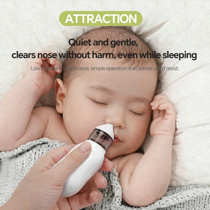 Electric Baby Nasal Aspirator - Quiet Rechargeable Nose Cleaner with 9 Suction Levels and 2 Silicone Tips