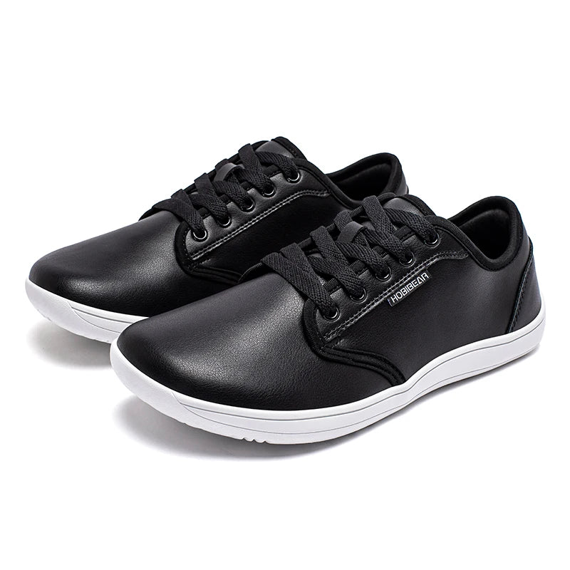 HOBIBEAR Unisex Wide Barefoot Shoes – Zero Drop Minimalist Sneakers for Men & Women, Artificial Leather Trail Walking Shoes