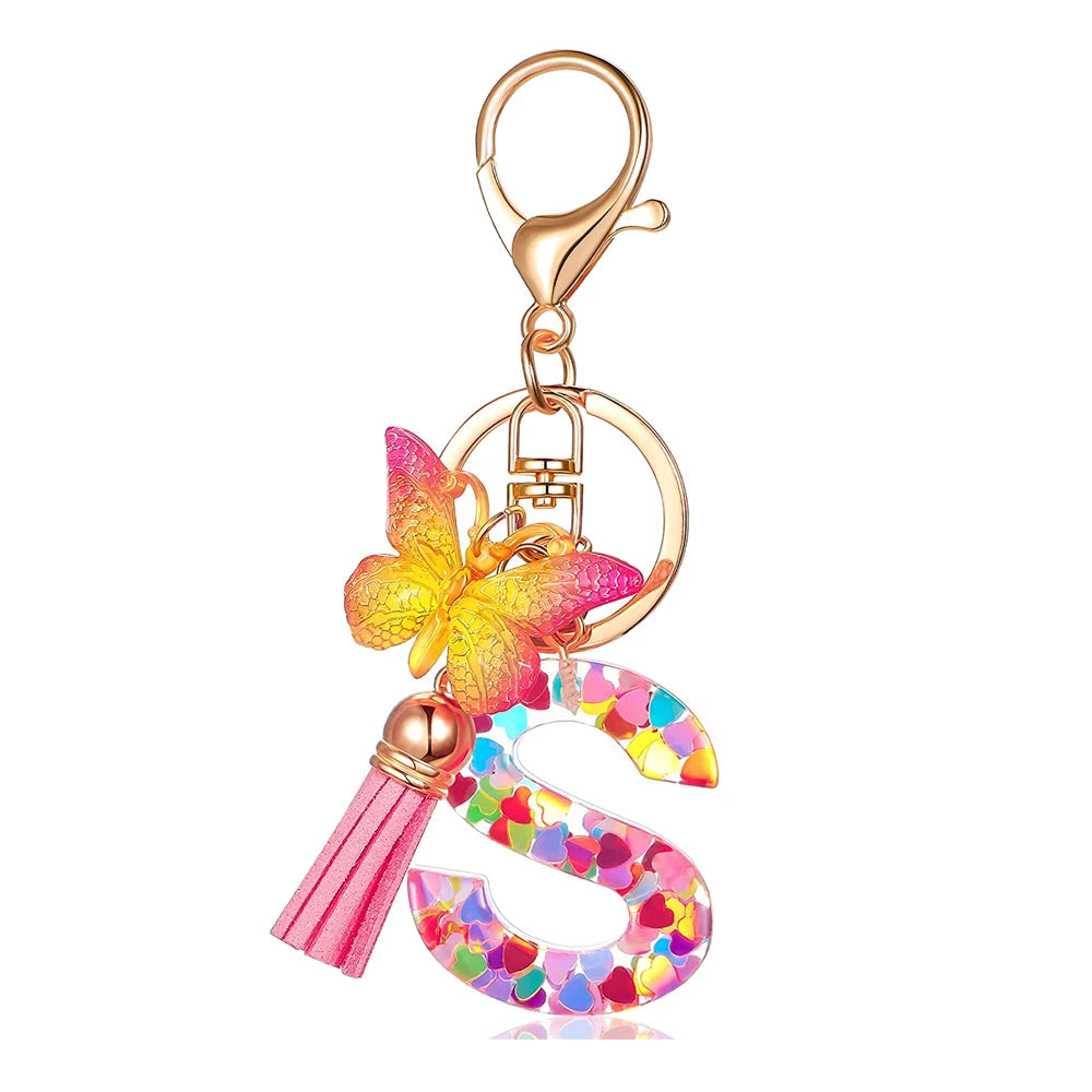 A-Z Letter Metal Keychain - Personalized Initial Car Key Ring & Name Gift