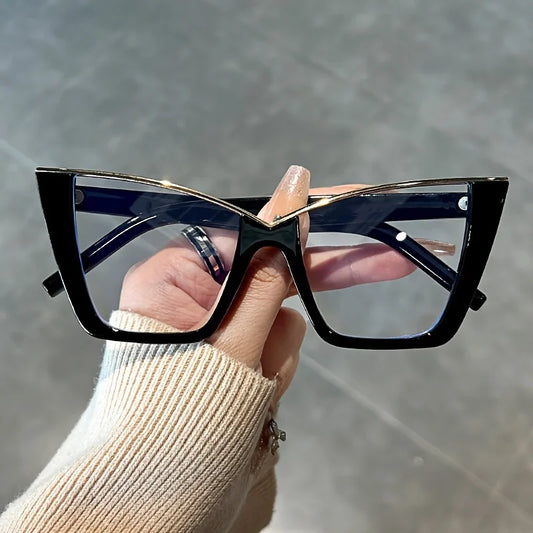 Vintage Cat Eye Glasses for Women – Transparent Lens Jelly Color Frame Fashion Eyewear, Computer Eye Protection Glasses
