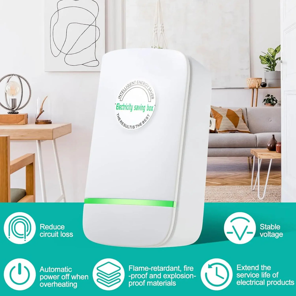 Household Power Saver Box – Voltage Stabilizer Device with EU/US Plug for Home, Office & Factory (90–250V)