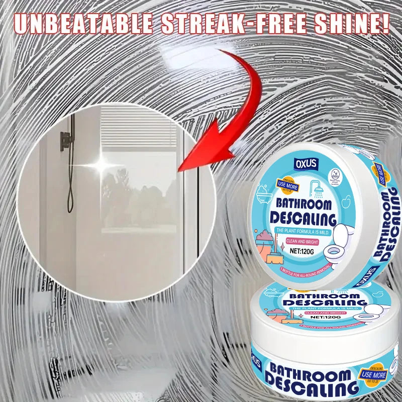 Bathroom Glass Polish Gel - Hard Water Stain and Limescale Remover for Shower Doors, Tiles, and Stainless Steel Surfaces