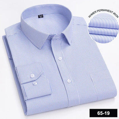 Men’s Plaid Stripe Long Sleeve Shirt - Casual Business Formal Office Shirt with Single Pocket for All Seasons