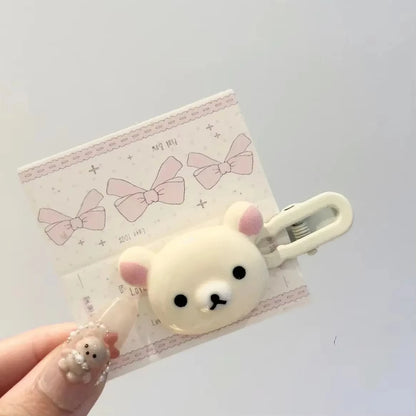 Cute Bear Hairpin Set - Preppy Style Plastic Hair Clips Sweet Accessories for Girls & Friendship Gifts