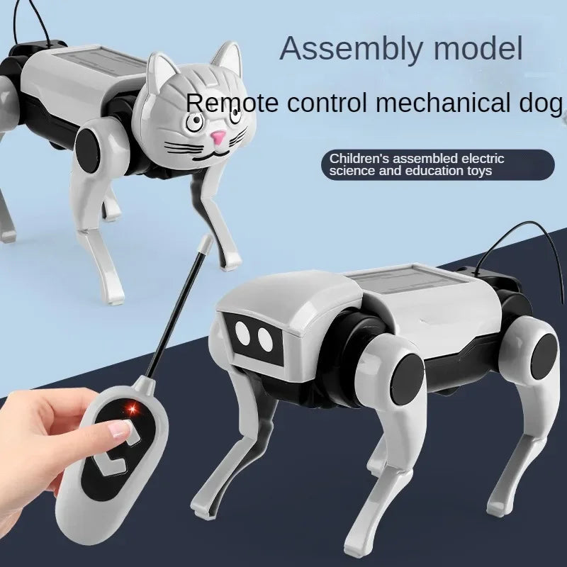 RC Robot Dog Toy for Kids – DIY Assembly Remote Control Mechanical Dog, Educational Science Model Gift for Boys