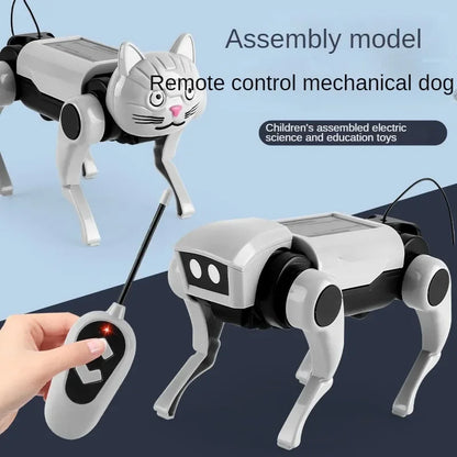 RC Robot Mechanical Dog Toy – DIY Assembly Remote Control Science Kit for Kids, Educational Electric Toy Gift for Boys