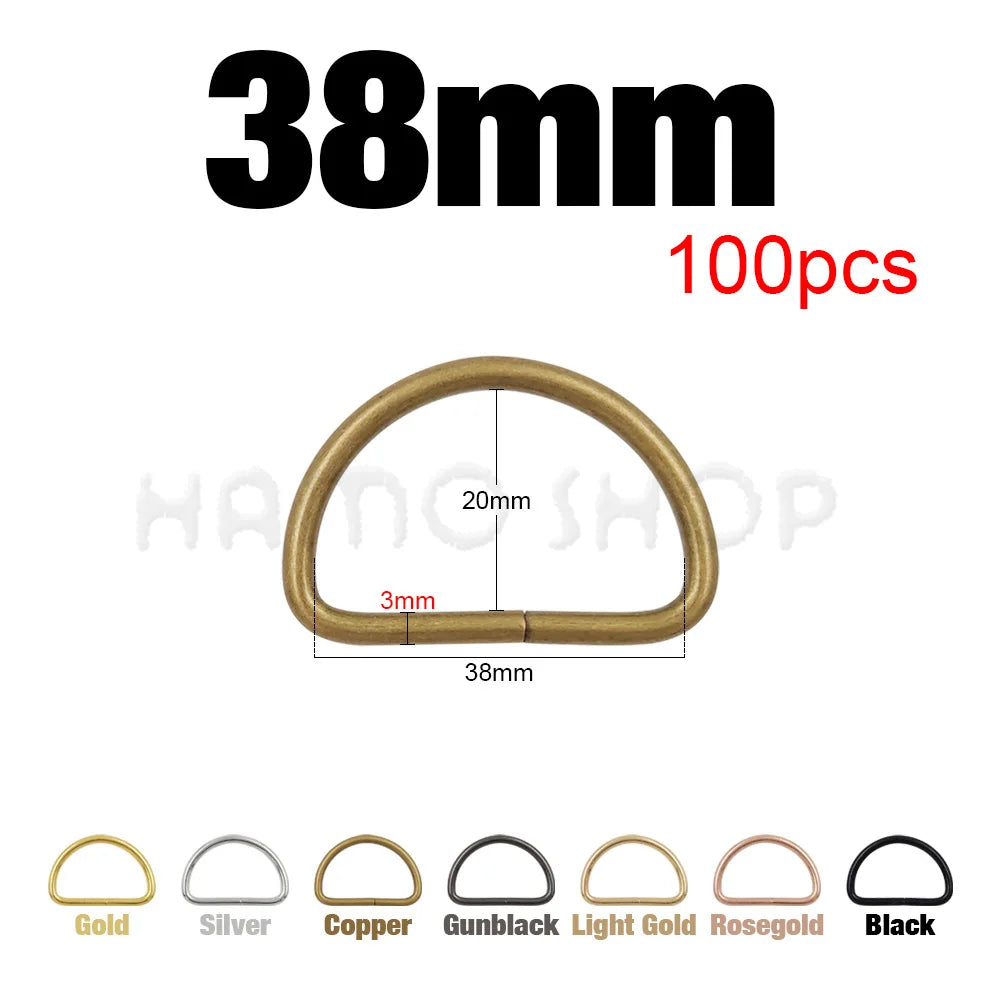 Metal D Ring Adjustable Buckle Set - Webbing Strap Clasps for Backpacks, Bags, Pet Collars, Chains & DIY Accessories