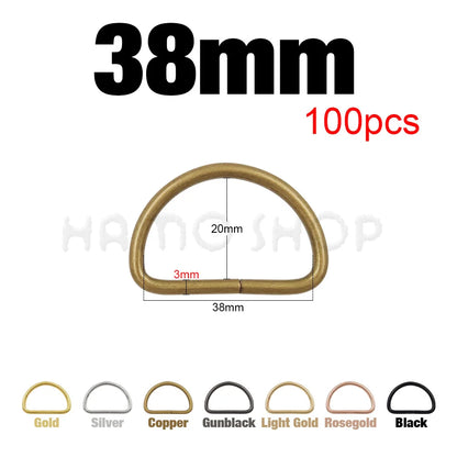 Metal D Ring Adjustable Buckle Set - Webbing Strap Clasps for Backpacks, Bags, Pet Collars, Chains & DIY Accessories