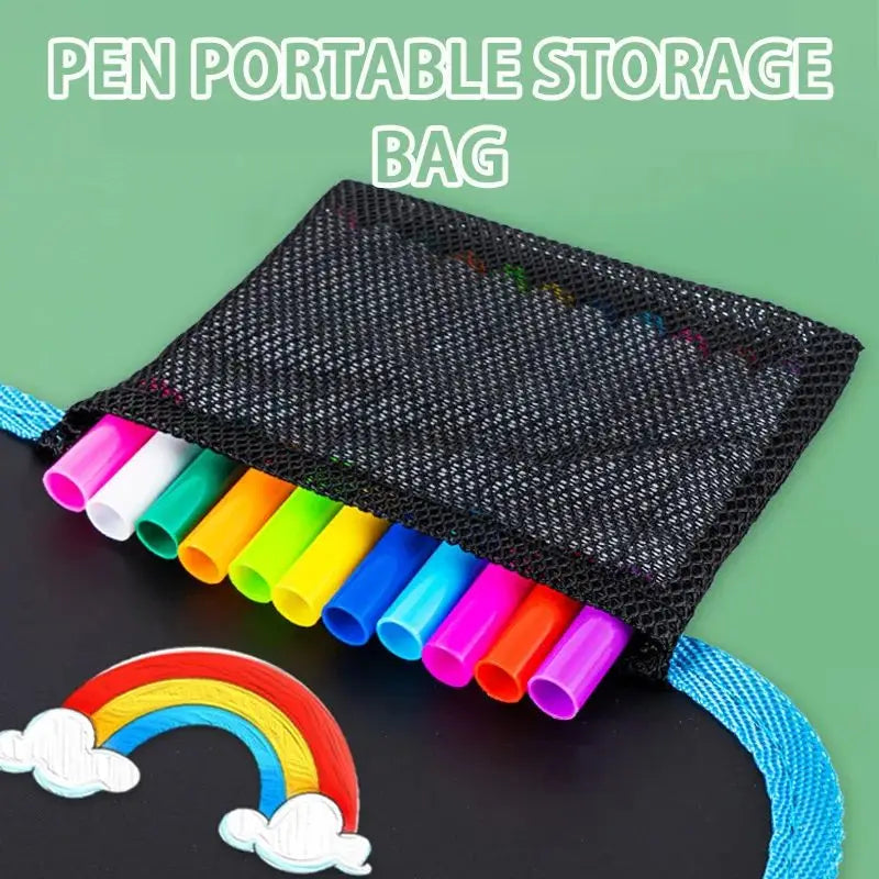 Erasable Doodle Book for Kids – Reusable Drawing Pad with 12 Watercolor Pens, Preschool Painting & Writing Set