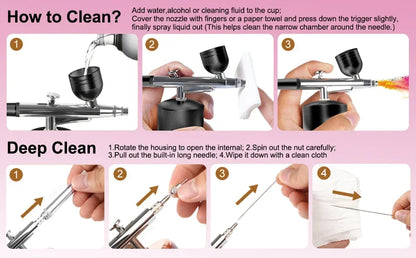 Portable Wireless Airbrush Kit — Handheld Electric Spray Gun with Compressor for Coloring, Tattoo, Graffiti & Model Painting