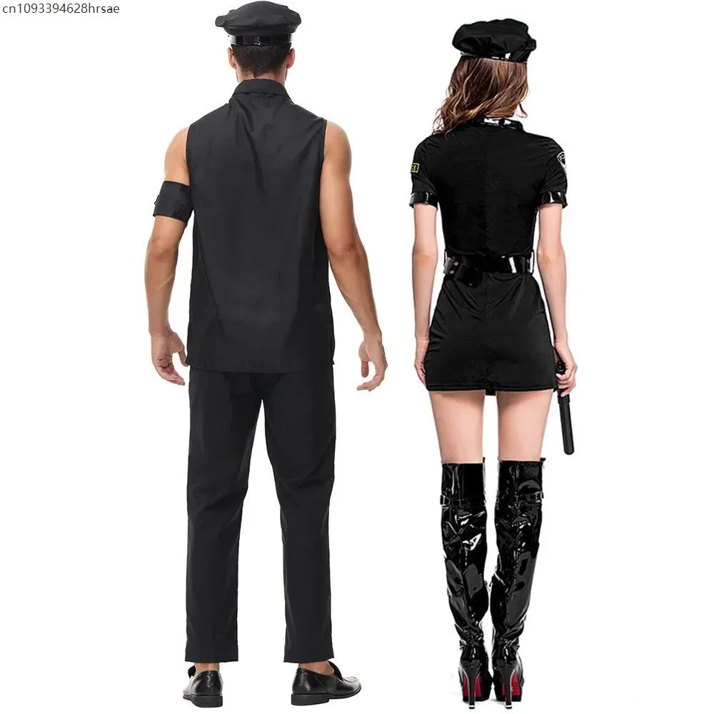 Police Officer Costume - Adult Halloween Cosplay Fancy Dress for Men & Women