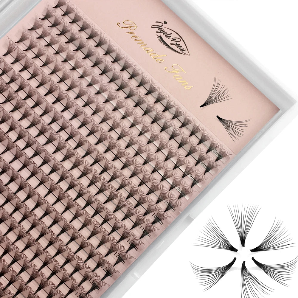 Goddess Premade Volume Lash Fans — 4D to 20D Faux Mink Individual Eyelash Extensions, Pointy Stem 320 Fans