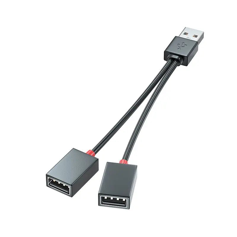 Car Mounted 1 to 2 USB Multi-Functional Adapter - Branching Hub for Mobile Phones, Tablets, and Multi-Interface Extensions