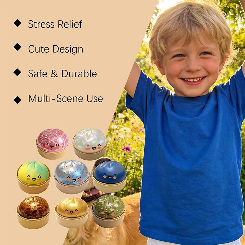 Simulation Dumpling Slow Rebound Stress Ball – Soft Squeeze Decompression Toy for Home, Office Decor & Birthday Gift for Kids & Adults