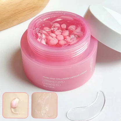 PDRN Pink Collagen Capsule Cream - Niacinamide Lightweight Moisturizer for Uneven Skin Tone and Daily Face Care