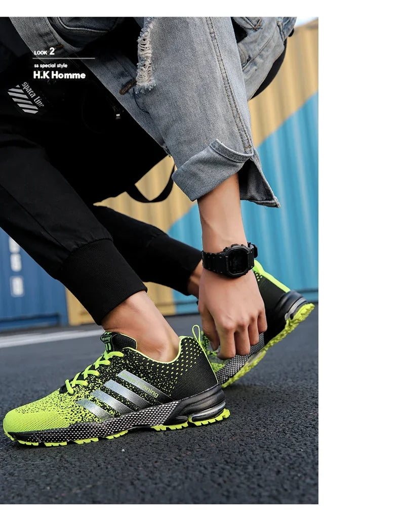 Men’s Air Cushion Running Shoes – Breathable Lightweight Marathon Sneakers for Athletic Training, Comfortable for Women