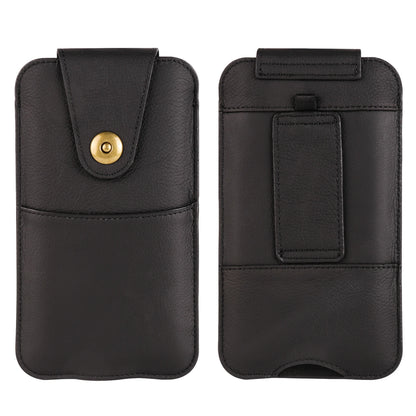 Genuine Cow Leather Phone Pouch – Men’s Waist Bag Holster for iPhone 7 to 16 Pro Max