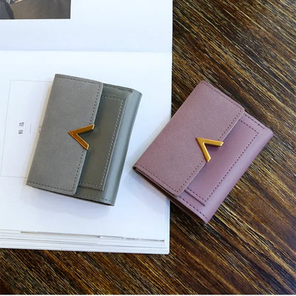 Luxury Mini Leather Wallet for Women – Small Short Fashion Purse with Credit Card Holder