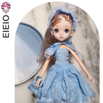 26cm BJD Doll for Girls – Purple Hair Fashion Princess with Big Eyes & Accessories Gift