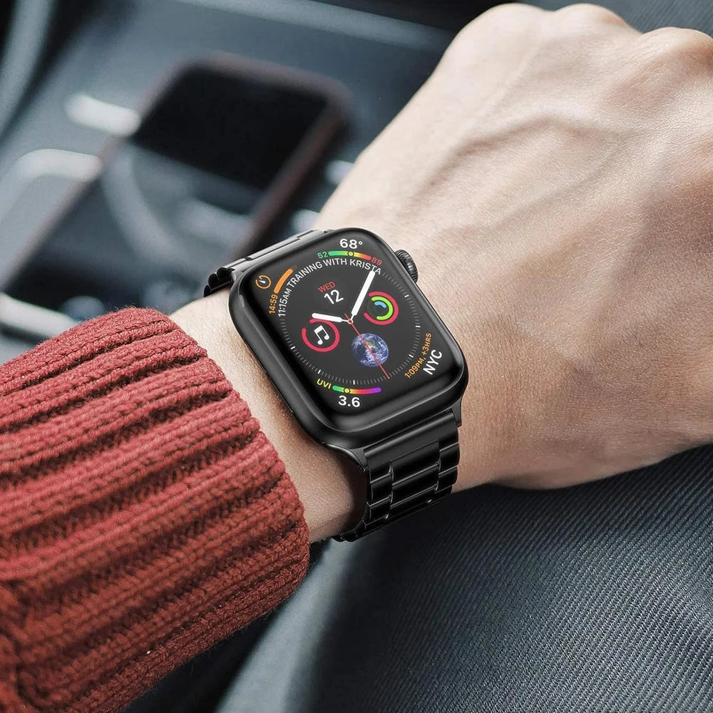 Stainless Steel Bracelet Strap for Apple Watch: Compatible with Series 4, 5, 6, 7, 8, 9, SE, Ultra 2 - Sizes 40mm, 41mm, 42mm, 44mm, 45mm, 49mm