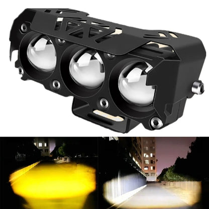 12V/24V Mini Lens LED Headlight – Dual Color Hi/Low Beam Motorcycle & Vehicle Fog Light