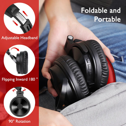 OneOdio 2-in-1 Wireless & Wired Headset – 110H Bluetooth 5.2 Gaming Headphones with Mic for PC, PS4, Skype, Type-C