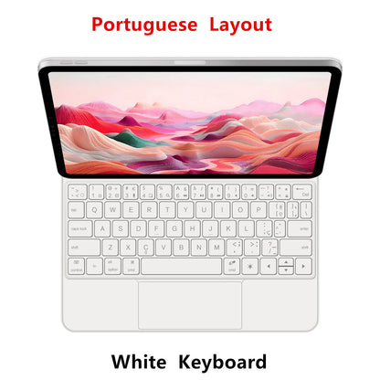 Backlit Magic Keyboard Case for iPad Pro 11/13" (2024 M4) & iPad Air M2 – Smart Folio Cover