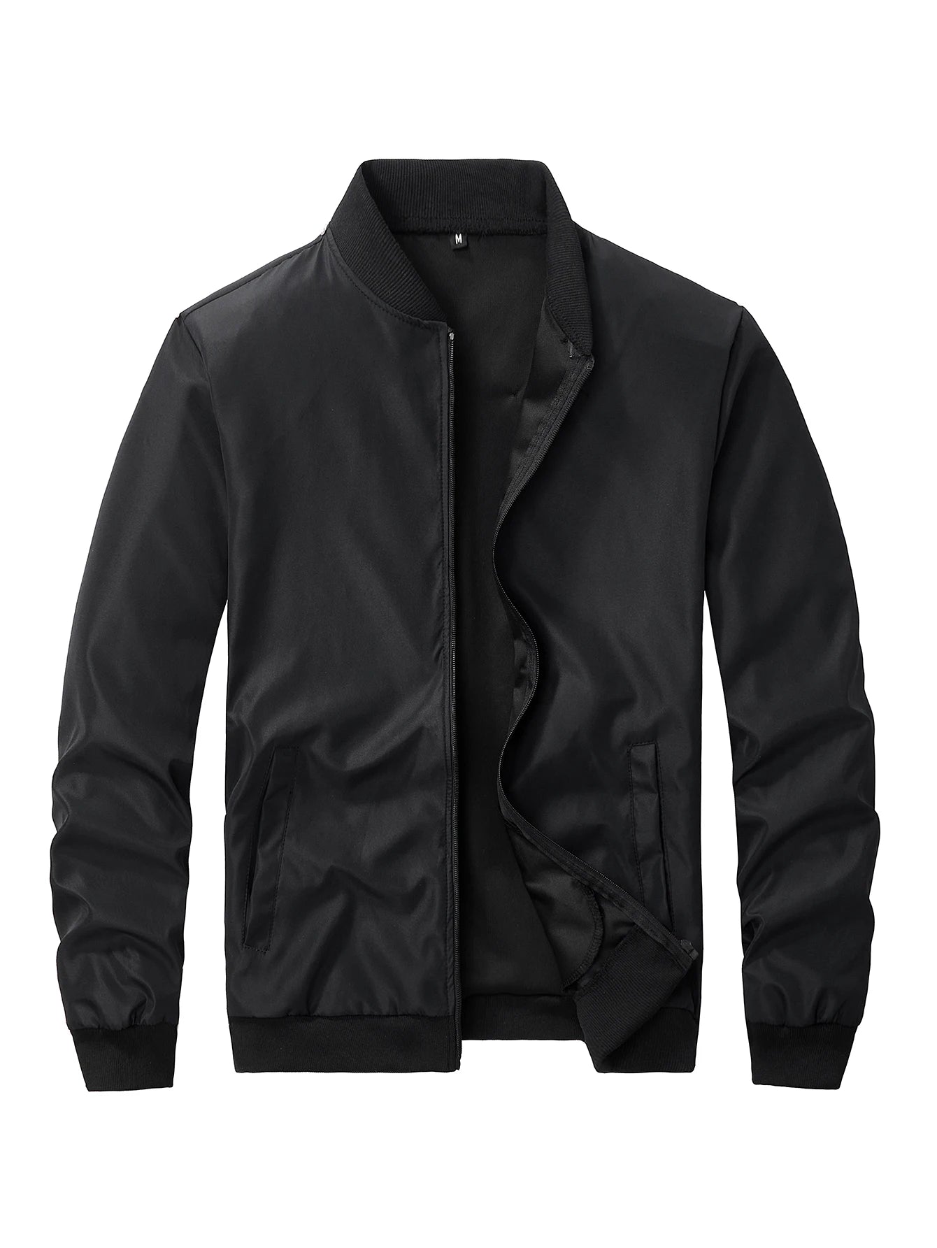 2024 Men's Spring Autumn Jacket – Short Loose Baseball Collar, Solid Color, Business Casual Thin Coat