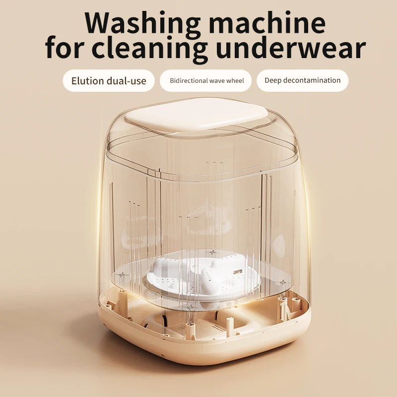 Small Fully Automatic Washing Machine – Mini Washer with Spin Dryer for Underwear & Children's Clothes, 220V
