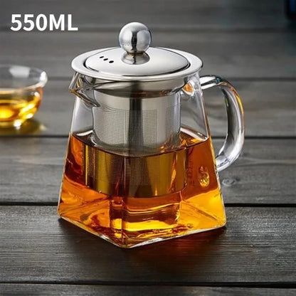 Glass Teapot with Infuser Tea Set - Kettle Maker Jug for Home, Kitchen, Dining & Bar Teaware