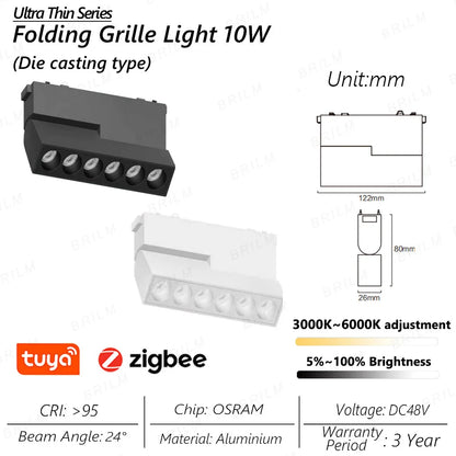 Ultra-Thin 6mm Magnetic Track Light – Dimmable LED Spot Lamp with Smart Tuya Zigbee Gateway