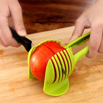 Stainless Steel Handheld Fruit & Vegetable Slicer - Kitchen Cutter for Orange, Lemon, Tomato, Onion - Handy Kitchen Accessory