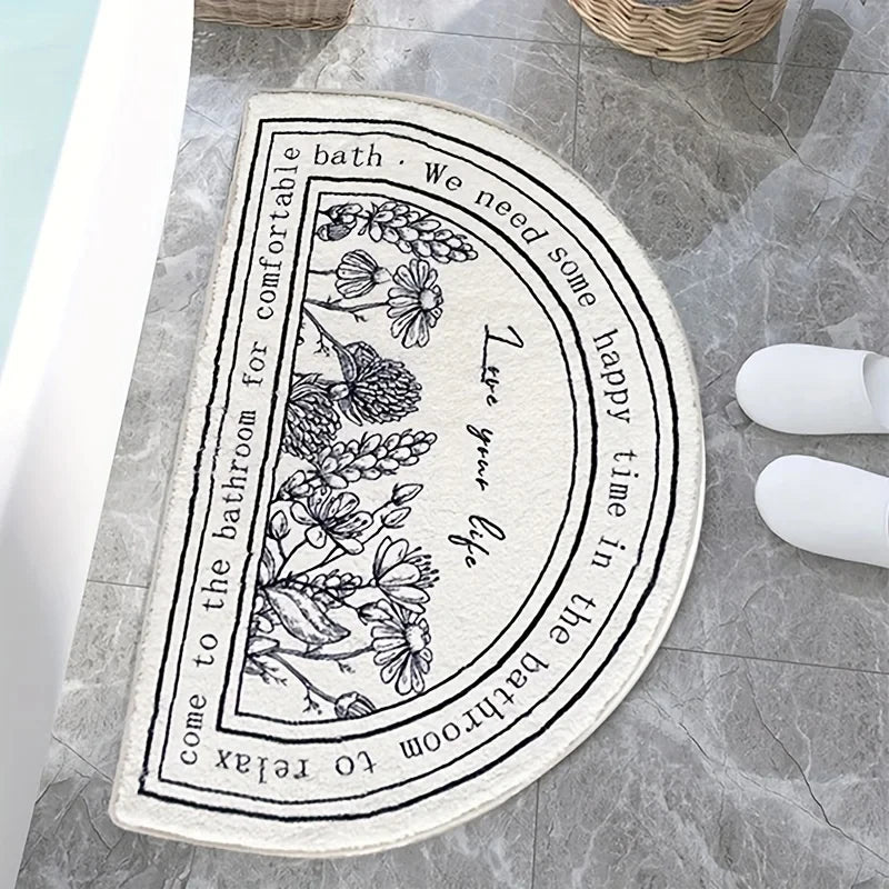 Memory Sponge Striped Bathroom Mat – Non-Slip, Water Absorbent, Machine Washable Floor Rug