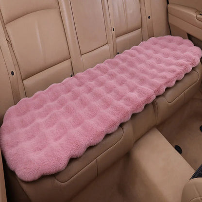 Winter Plush Car Seat Covers – Ultra-Soft Rabbit Fur Cushion Pads for Warmth, Universal Fit Auto Chair Protectors