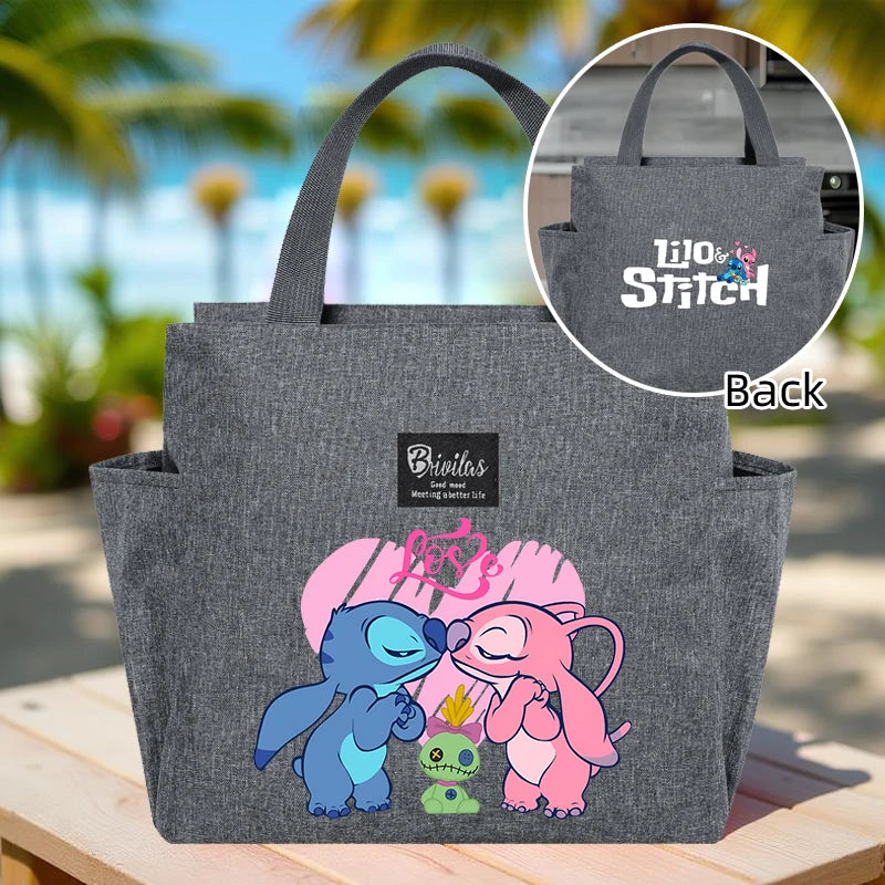 Stitch Insulated Lunch Bag – Waterproof Oxford Cloth with Aluminum Foil, Portable Reusable Square Tote for Work, School, and Picnic