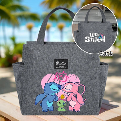 Stitch Insulated Lunch Bag – Waterproof Oxford Cloth with Aluminum Foil, Portable Reusable Square Tote for Work, School, and Picnic