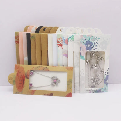50PCS Marble Pattern Jewelry Display Boxes – DIY Window Gift Boxes with Hanger for Wedding & Thank You Gifts