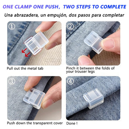iLMH Invisible Leg Shortening Clip - Non-Slip Hidden Pants Hem Adjuster Quick Fix Sewing Accessory