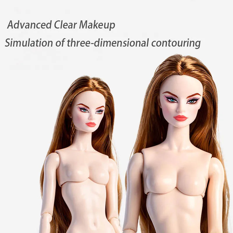 32cm Fairy Supermodel Nude Doll 1/6 – Movable Joint Princess Doll with Designer Hairstyle, White/Normal Skin