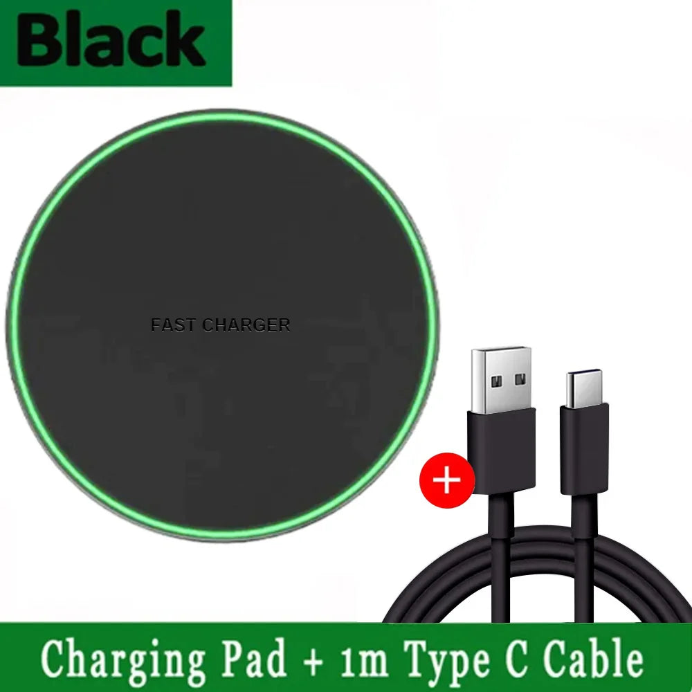 30W Fast Wireless Charging Pad - Wireless Charging Station for iPhone 8–17, Samsung Galaxy S23 and Compatible Xiaomi Devices