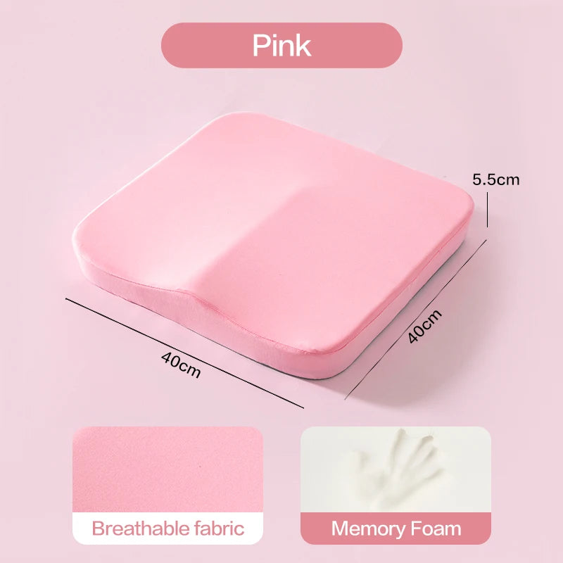 Ergonomic Memory Foam Seat Cushion for Office & Car - Anti-Hemorrhoid Tailbone Pillow for Comfort