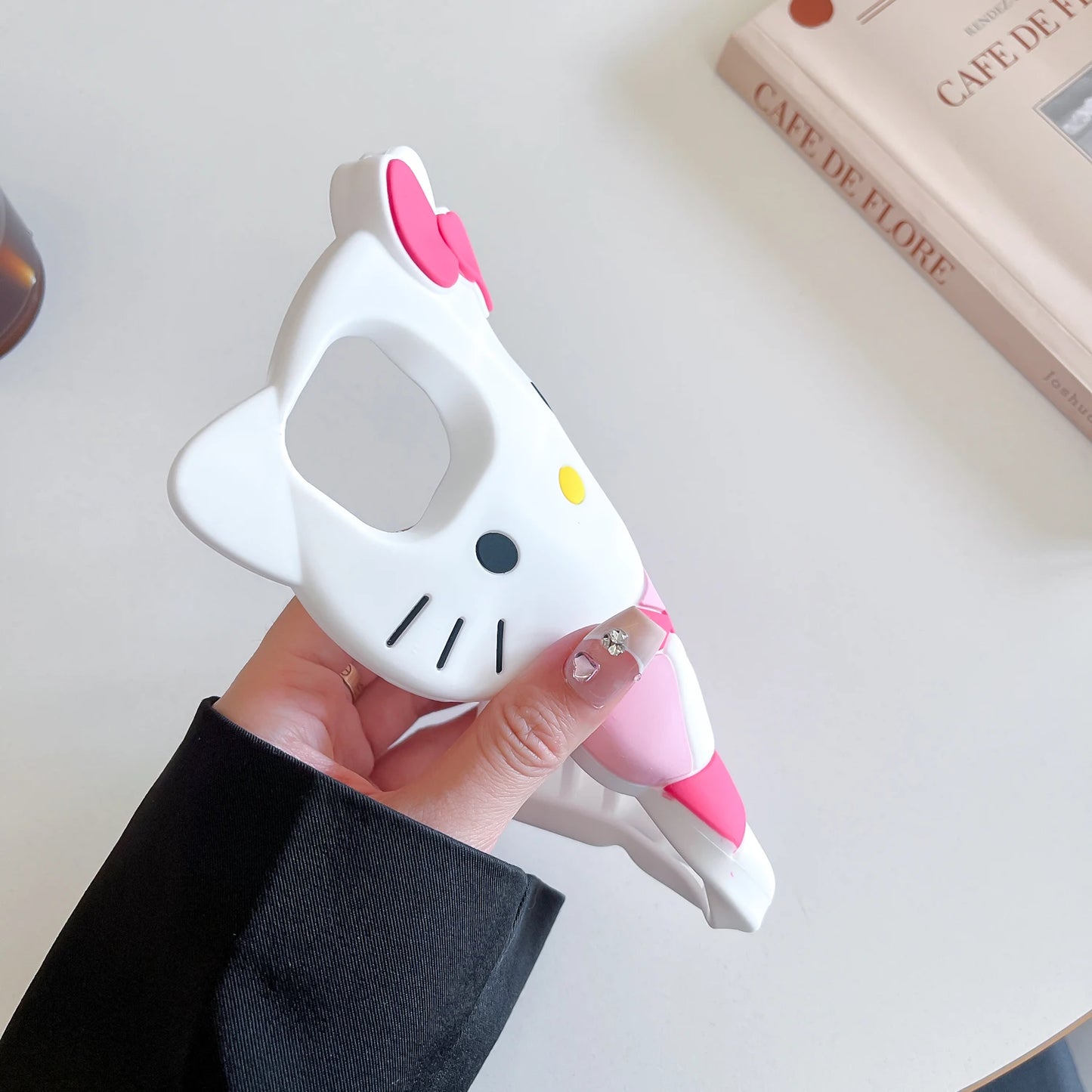 Hello Kitty Cartoon Silicon Back Phone Case for iPhone 15, 14 Plus, 13 Pro Max, 12 Mini, 11, X, XS Max, XR, 7, 8, SE – Color Bowknot Soft Cover
