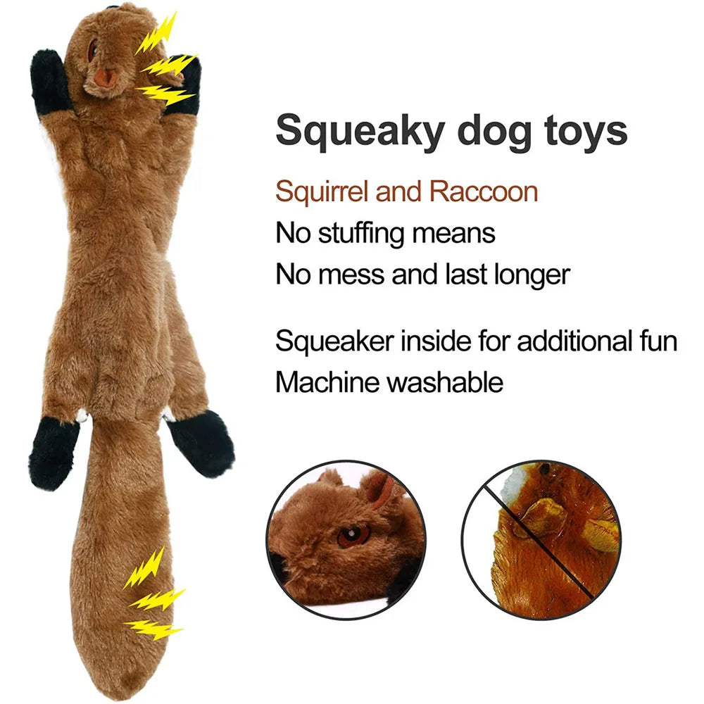5-Pack Stuffingless Dog Toys – Funny Animal Plush Chew Toys with Squeakers & Crinkle for Dogs