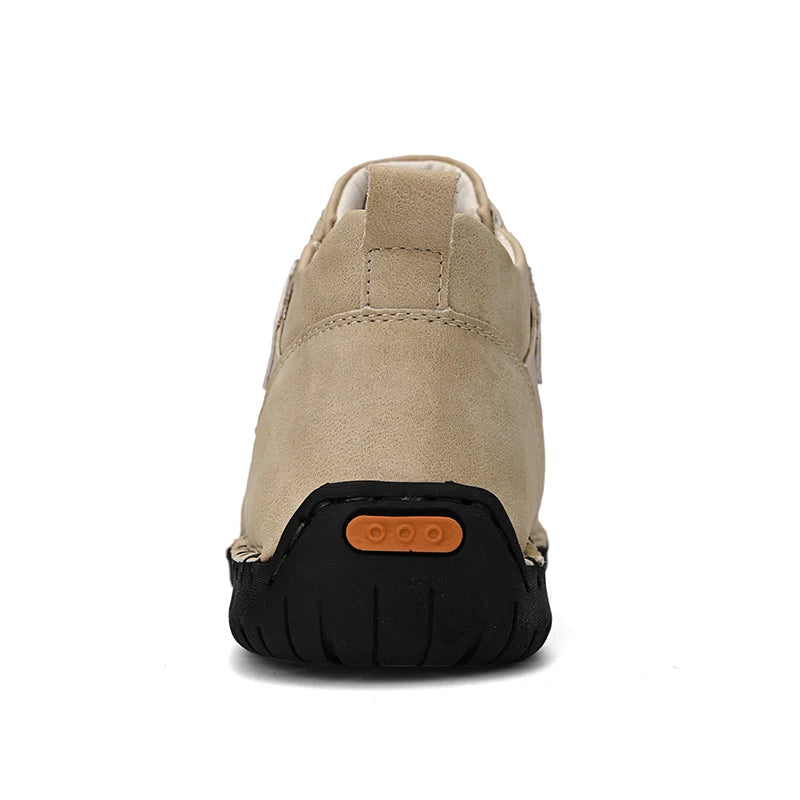 2024 Handmade Leather Casual Men’s Shoes - Breathable Sneakers & Ankle Boots for Outdoor Wear